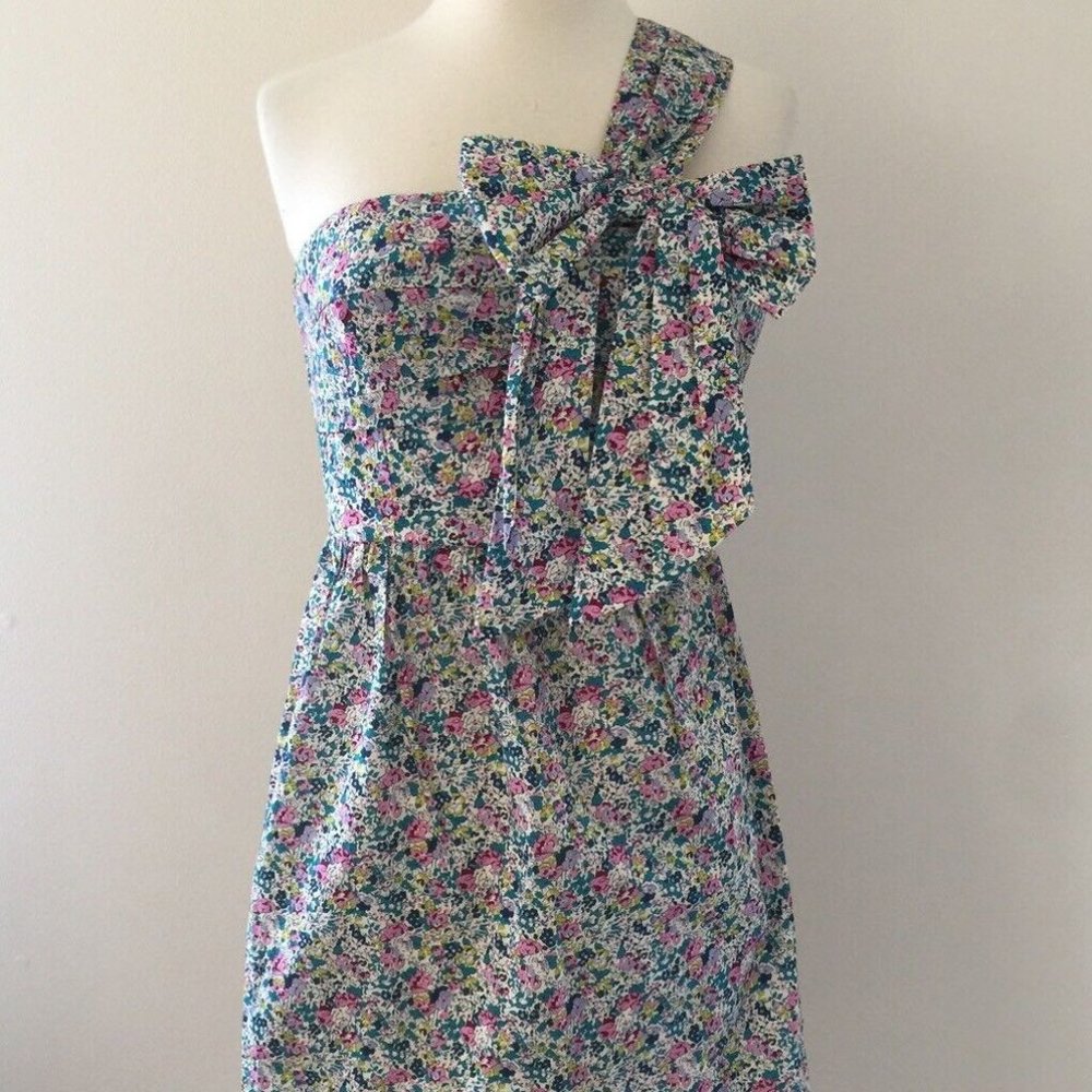 J.CREW Petite One-shoulder Tie Dress in Liberty® Claire-Aude Floral